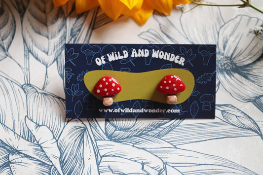 Mushroom Clay Earrings Set1 - Of Wild and Wonder