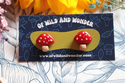 Clay Mushroom earrings set4 - Of Wild and Wonder
