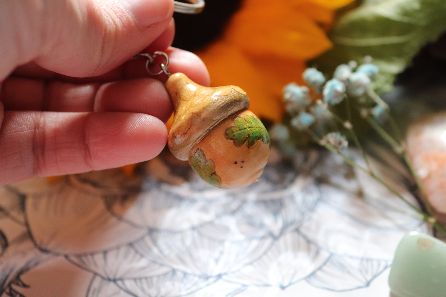 Wooden Acorn keyring - Of Wild and Wonder