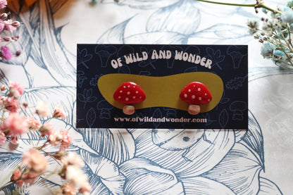 Mushroom clay earrings set2 - Of Wild and Wonder