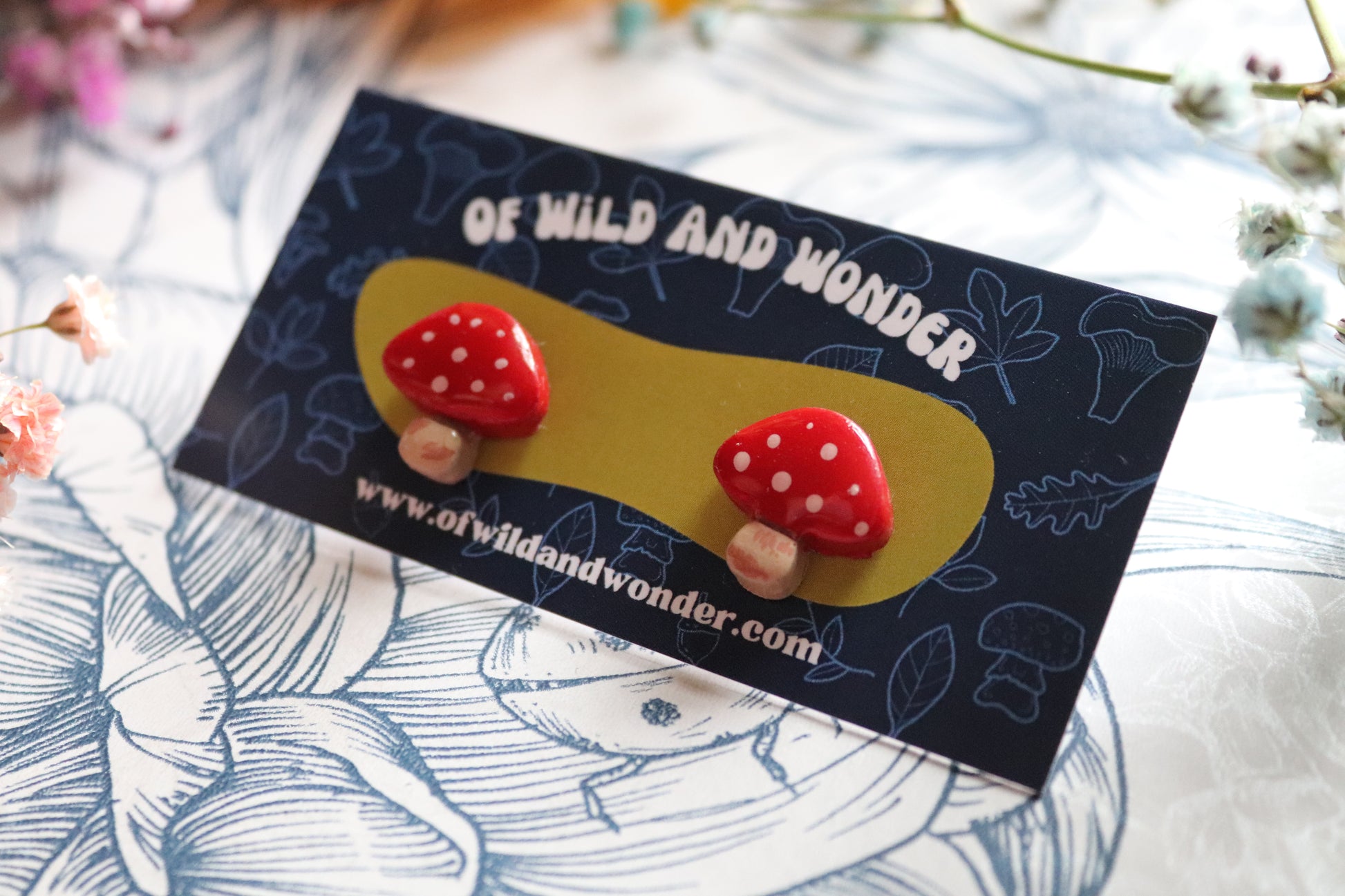 Mushroom clay earrings set2 - Of Wild and Wonder
