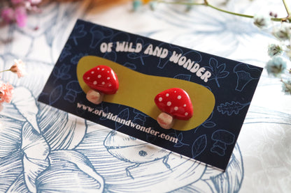 Mushroom clay earrings set2 - Of Wild and Wonder