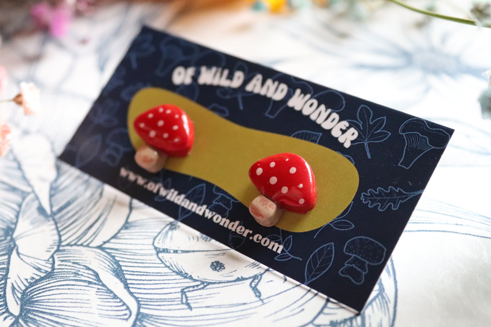Mushroom clay earrings set2 - Of Wild and Wonder