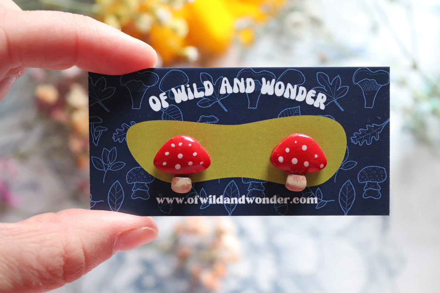 Mushroom clay earrings set2 - Of Wild and Wonder