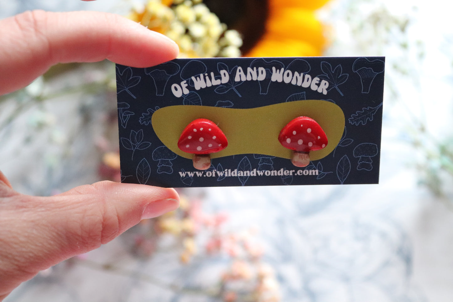 Mushroom clay earrings set2 - Of Wild and Wonder