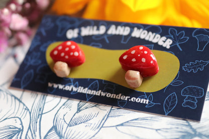 Clay Mushroom earrings set4 - Of Wild and Wonder