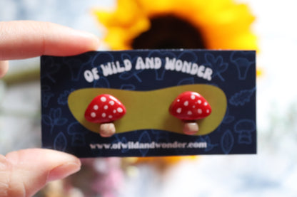 Clay Mushroom earrings set4 - Of Wild and Wonder