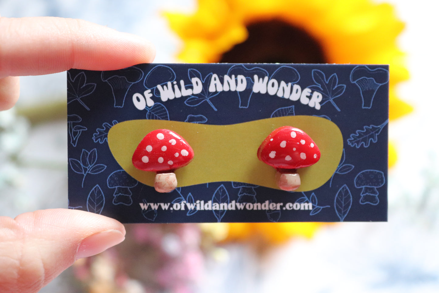 Clay Mushroom earrings set4 - Of Wild and Wonder