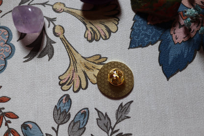 Celestial Moon Metal Pin Badge (gold) - Of Wild and Wonder