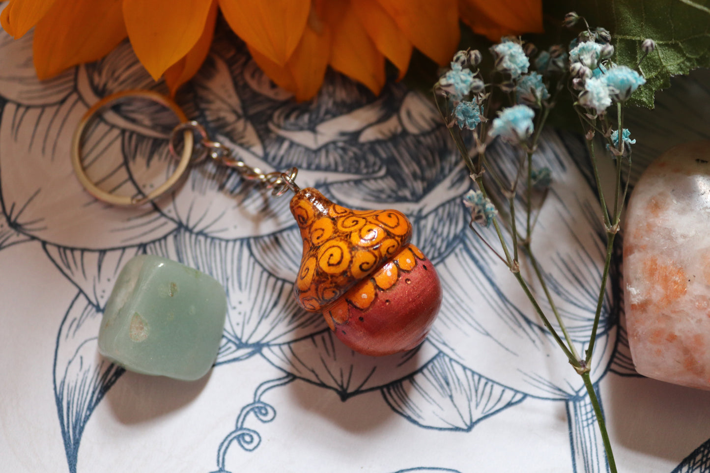 Wooden Acorn keyring - Of Wild and Wonder