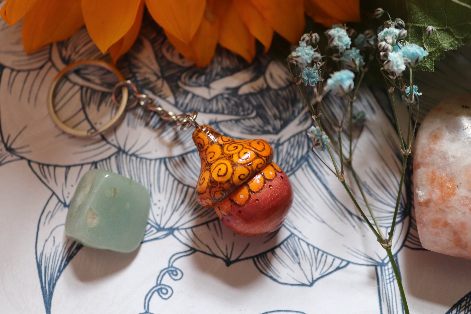 Wooden Acorn keyring - Of Wild and Wonder