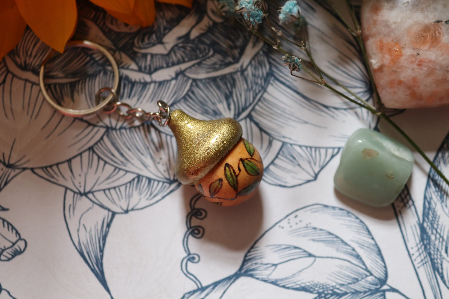 Wooden Acorn keyring - Of Wild and Wonder