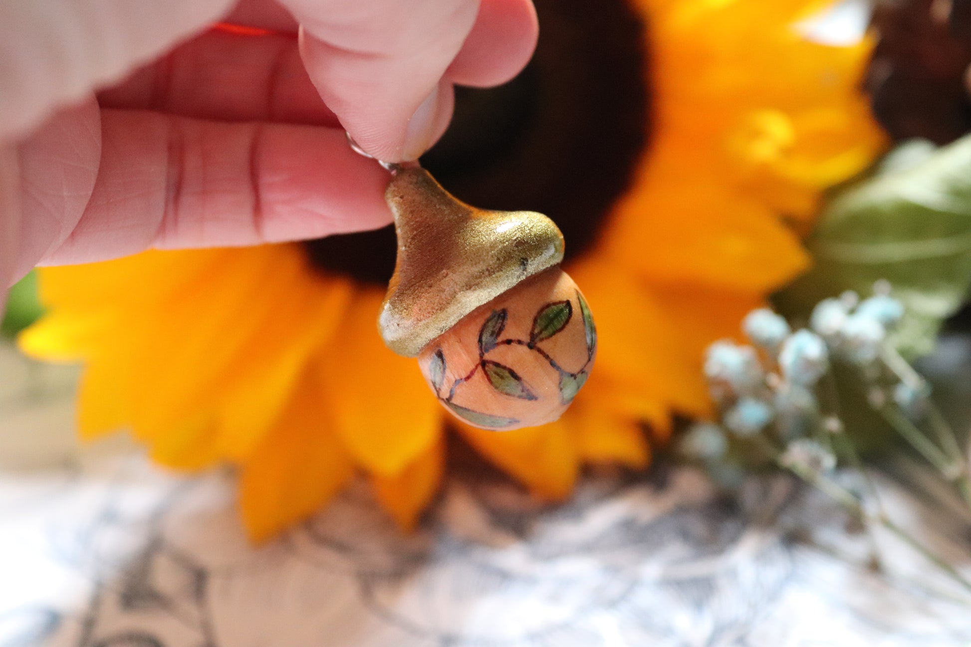 Wooden Acorn keyring - Of Wild and Wonder