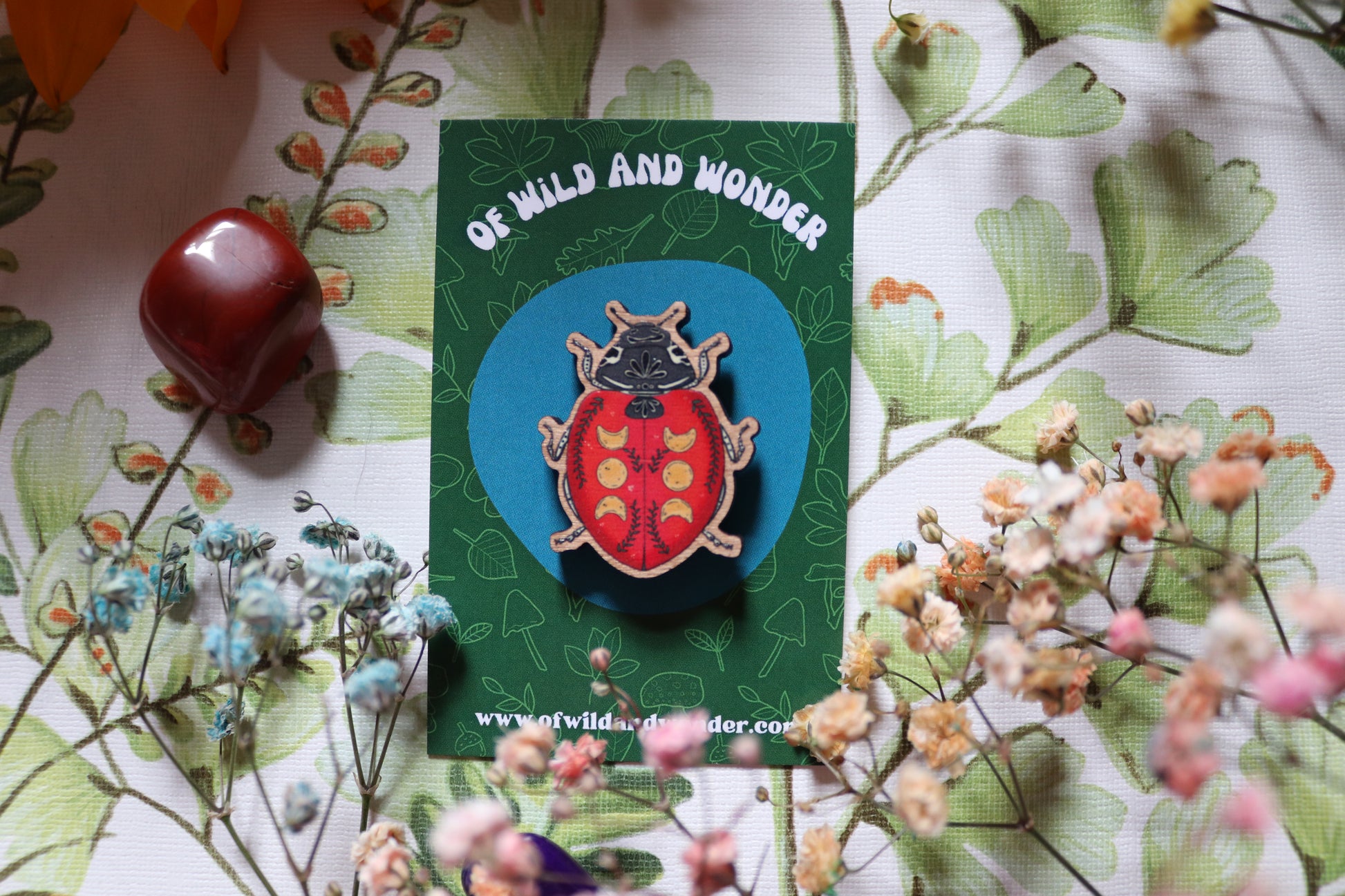 Wooden ladybird pin - Of Wild and Wonder
