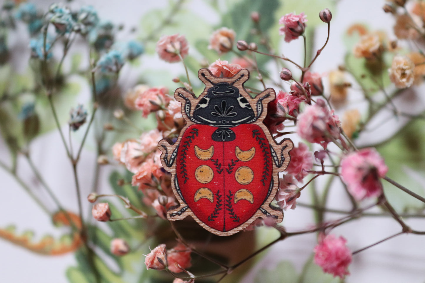 Wooden ladybird pin - Of Wild and Wonder