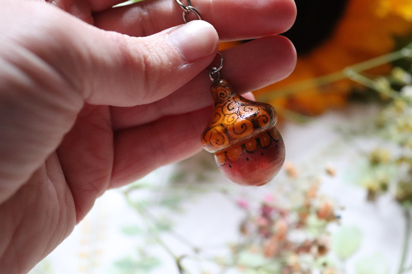 Wooden Acorn keyring - Of Wild and Wonder