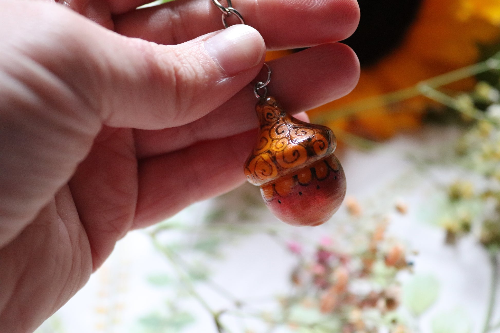 Wooden Acorn keyring - Of Wild and Wonder