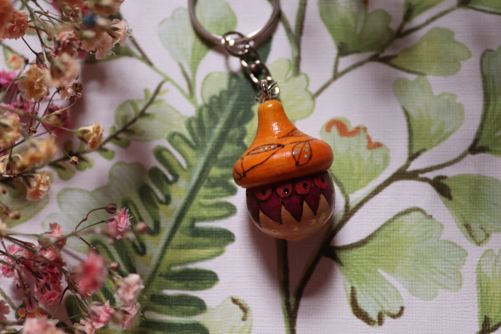Wooden Acorn keyring - Of Wild and Wonder