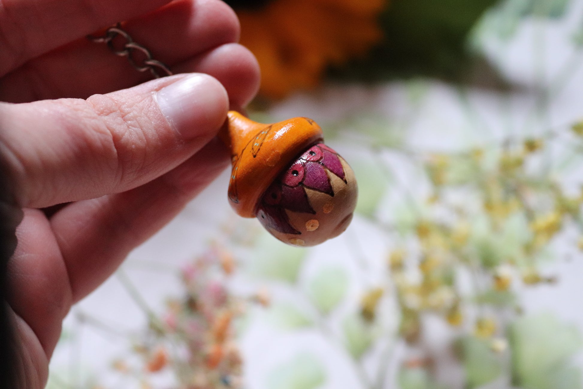 Wooden Acorn keyring - Of Wild and Wonder