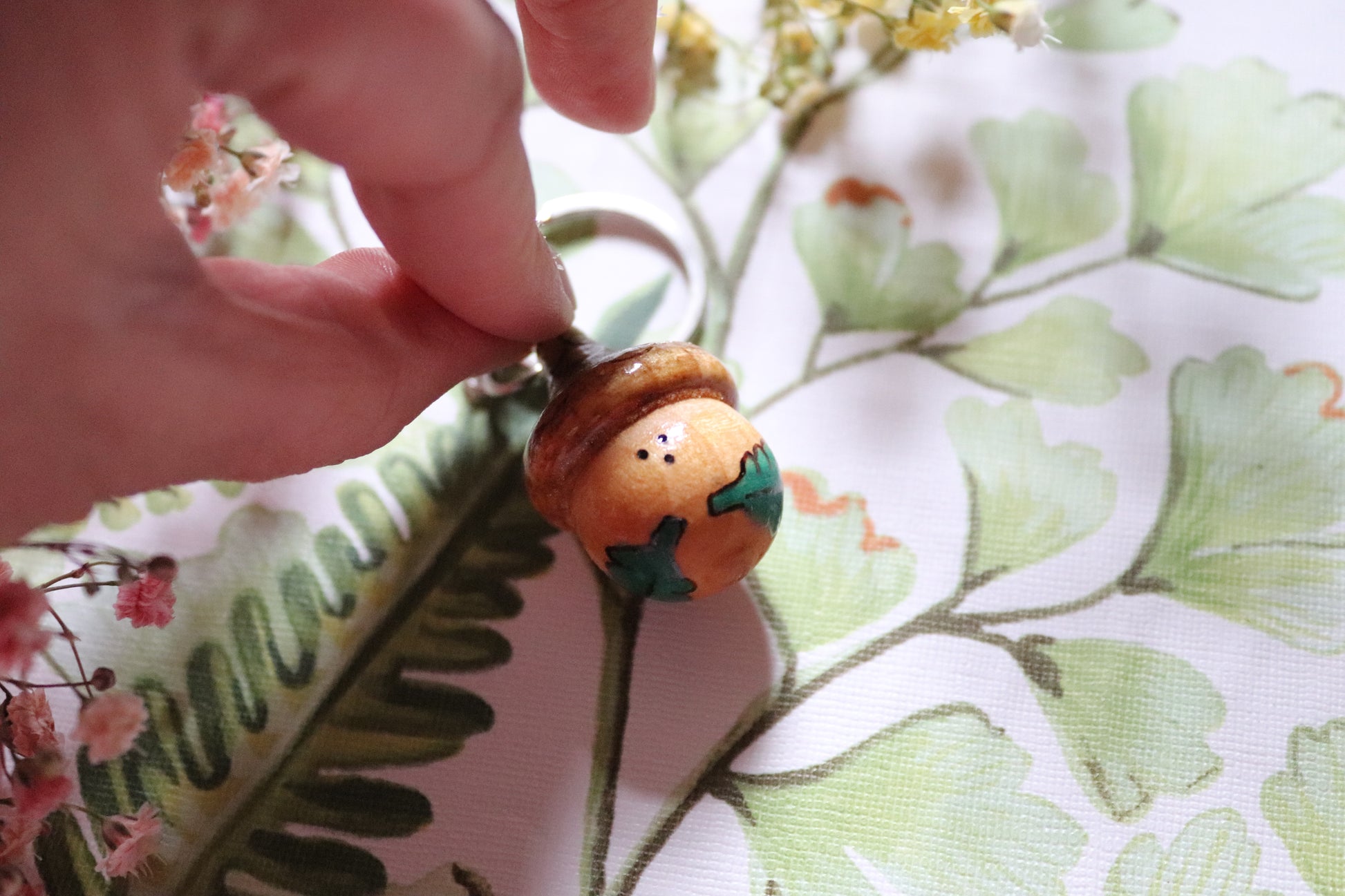 Wooden Acorn keyring - Of Wild and Wonder